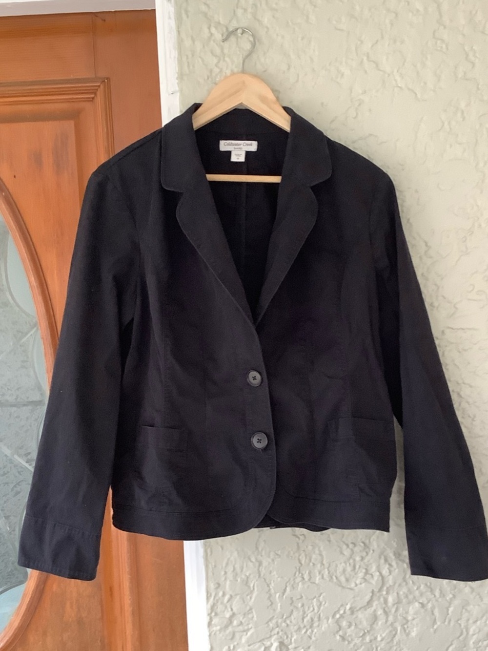 Coldwater Creek Black Women's Two-Button Notch Lapel Blazer